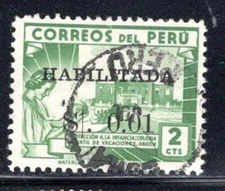 PERU LATIN AMERICA STAMPS OVERPRINT  USED   LOT  261Y