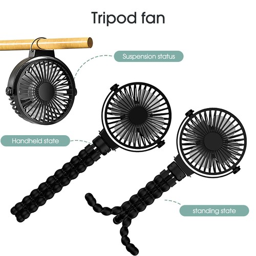 360° Mini USB Ventilator mit Akku Clip Fan Tischventilator Lüfter Leise Clip Fan - Bild 14 von 25