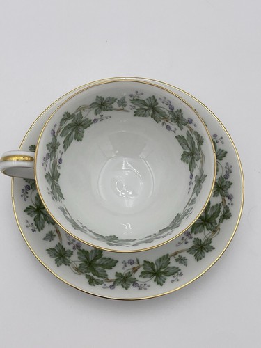 Noritake Tea Cup & Saucer Madera Pattern Grape Leaves Gold Brim #5106 Gift - Picture 2 of 18