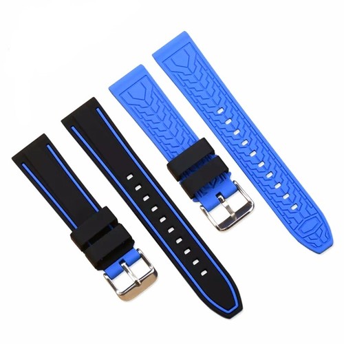 Premium Rubber Watch Strap Band Thick Divers Two Tone Quick Release 20mm 22mm UK - Picture 22 of 25