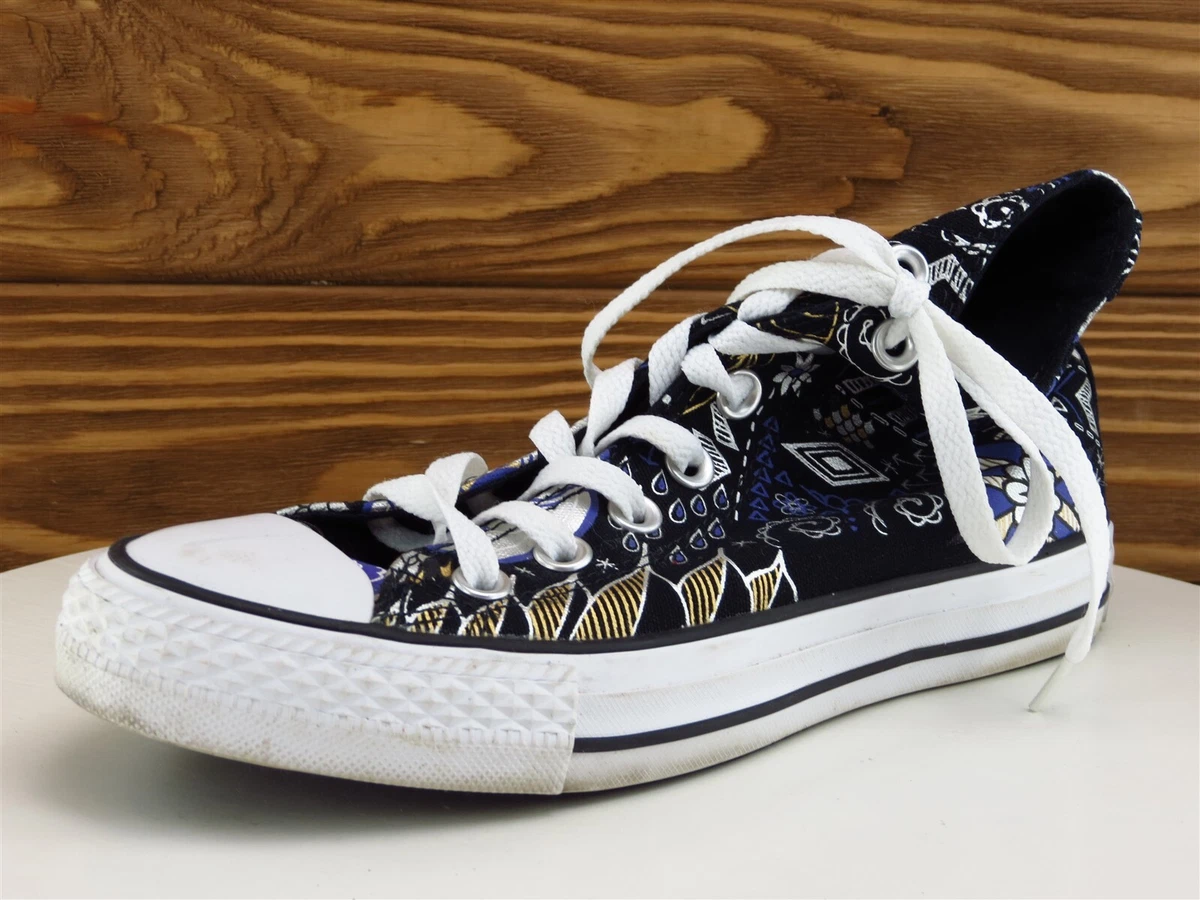 Converse Size 6 Sneaker Black Fabric Medium All Star Lace Up Women