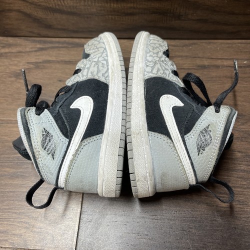 Nike Air Jordan 1 Mid Boys Size 8C Black Gray Athletic Shoes Sneakers DM6217-016 - Picture 12 of 15