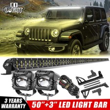 For 07-18 Jeep Wrangler Jk 52 Led Light Barpodsroof Brackets2-lead Wire Kits