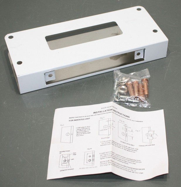 Stainless Steel Door Reinforcer 2MDG8, 12" x 5" x 13/4", for Mortise