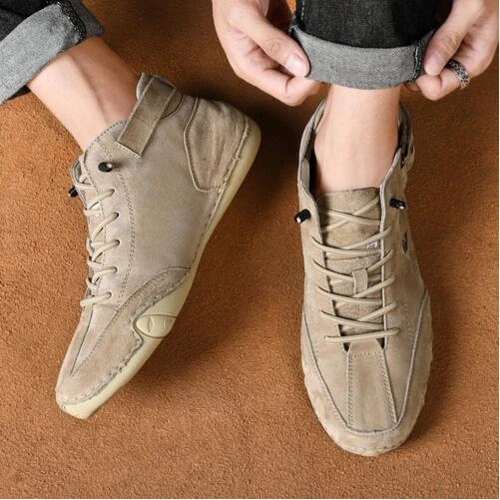 Stivali scamosciati alla moda chiusura alti uomo scarpe casual cotone taglia UK NUOVI - Foto 13 di 34