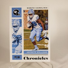 2021 Panini Chronicles Draft Picks Football Javonte Williams Rookie #17