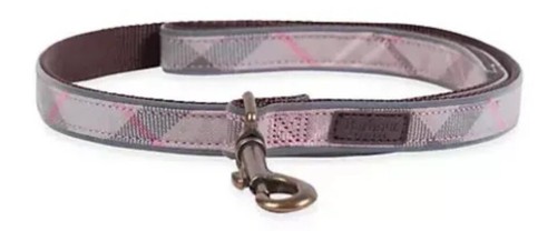 BARBOUR Lead Leash Dog Reflective Tartan Taupe/Pink Tartan $50 New - 第 1/7 張圖片
