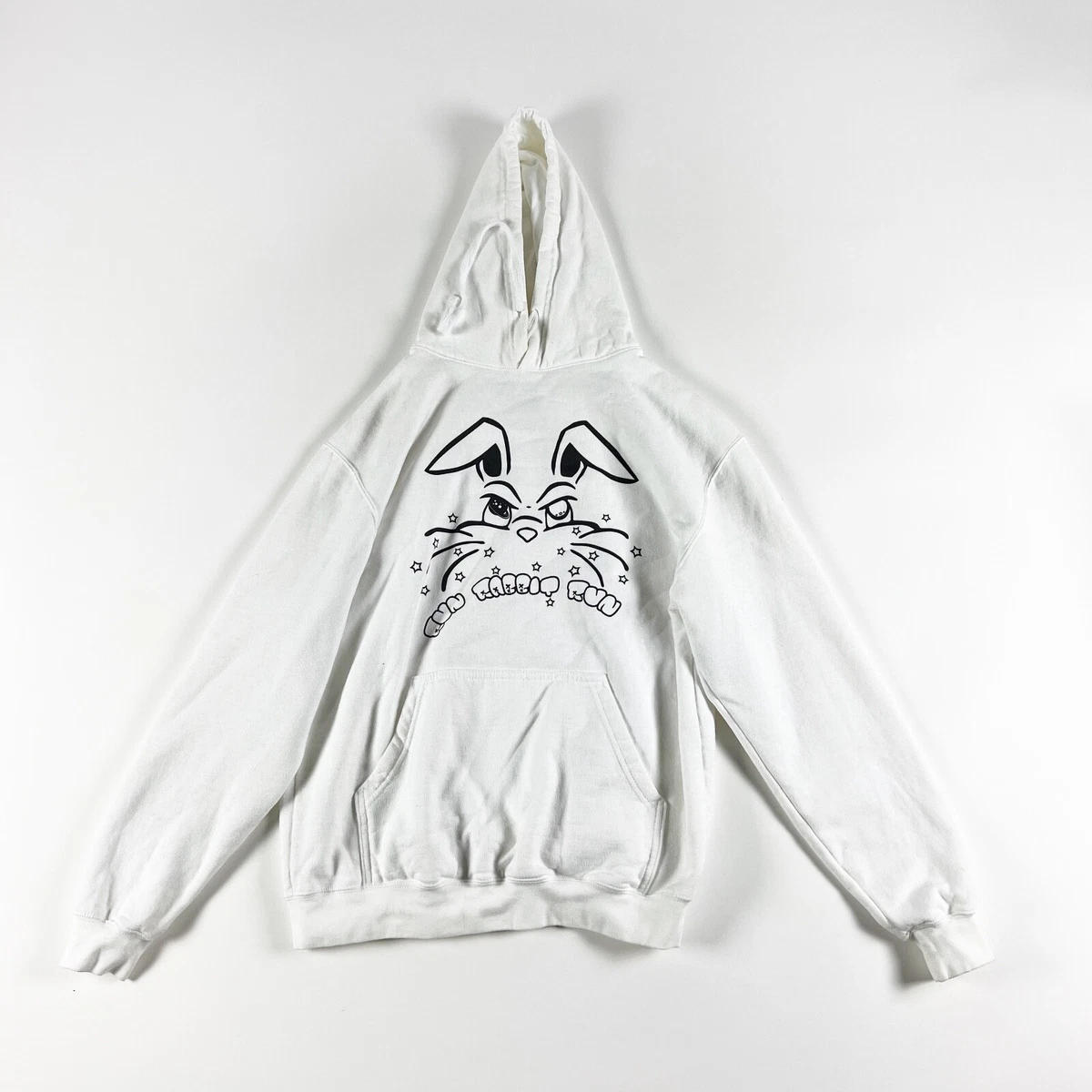Icy Rabbit Run Rabbit Run Graphic Print Fleece Lined Hoodie Sweatshirt  White M | eBay