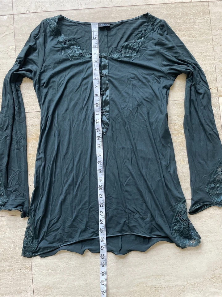 La Perla Top Women's Villla Toscana 2  Green Lace Long Sleeve - Image 4 of 4