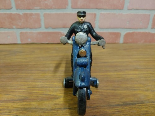 Harley Davidson Cast Iron Blue Motorcycle Replica of 1928 in Collector Wood Box - Picture 3 of 10