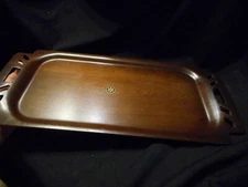 Vintage Mid Century Overton Genuine Walnut Serv Tray Bentwood 16 1/2" x 7 1/2"