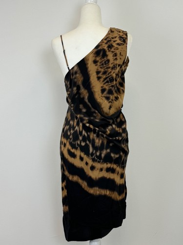 Max Azria Abstract Tie-Dye Animal Print One Shoulder Dress * US 4/6 - Picture 5 of 5