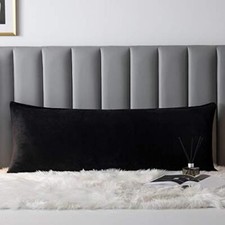Velvet Body Pillow Cover/Case Pillowcase with Zipper, Soft Body 20x54 Black