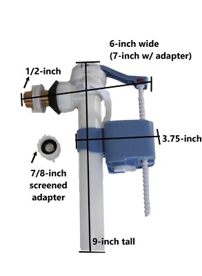 Side Entry Inlet Fill Valve, European Toilets, Outside of Tank water ...