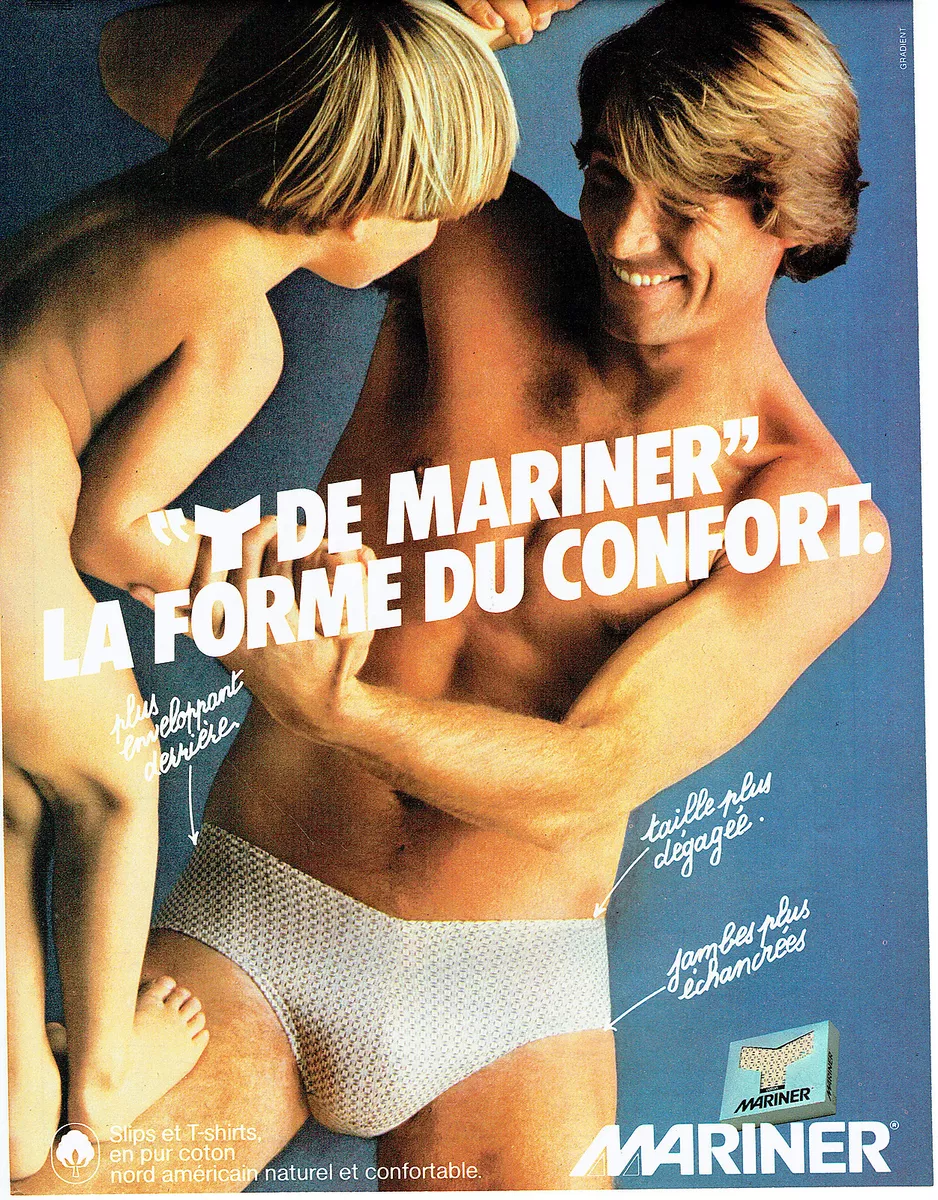 Publicité Advertising 127 1980 slip homme sous vetements Mariner