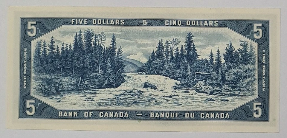 1954 BANK OF CANADA QEII $5 (GEM UNC) **Beattie & Rasminsky** 【BC-39b】 - Image 2 of 4
