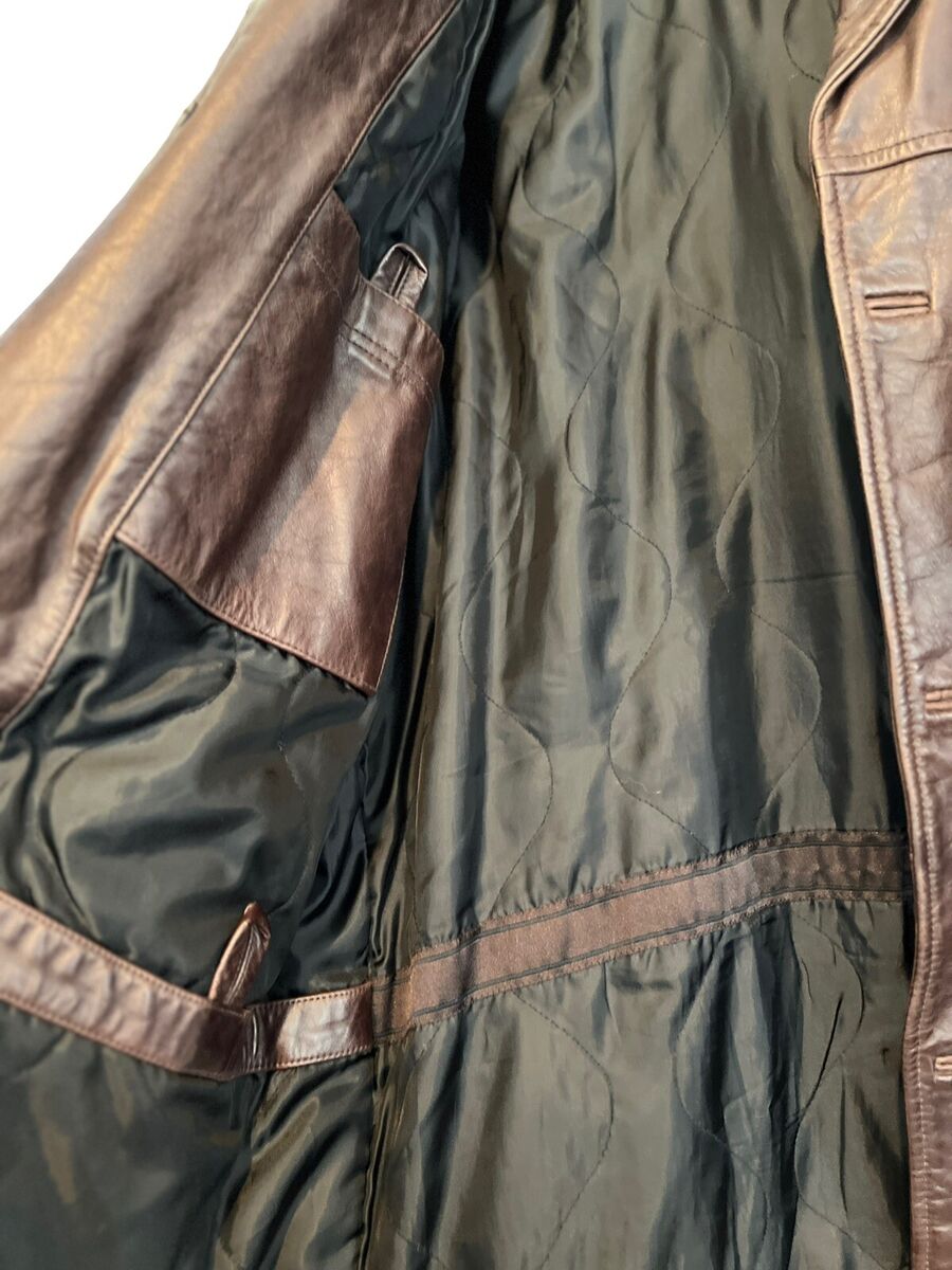 Vintage GAP Mens Genuine Leather Jacket Coat Brown Button Up Vintage GAP Mens Genuine Leather Jacket Coat Brown Button Up