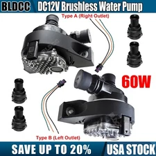 Engine Auxiliary Water Pump 60W 12V Electric Brushless Cooling Circulation Pump
