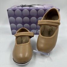 Dance Class Childrens Toddler Mary Jane Tap Shoe Caramel Beige MJ200 Size 6.5