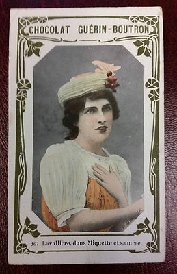 Französische Trade Card Französische Schauspielerin Religiös Konvertin Eve Lavalliere um 1900