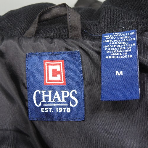 Chaps Quilted Vest Black Medium Polyester Drawstring Waist 22" Chest 26" Length - Picture 4 of 7