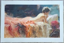 Pino Daeni Soft Light HAND SIGNED numbered 32/295 art on paper woman portrait
