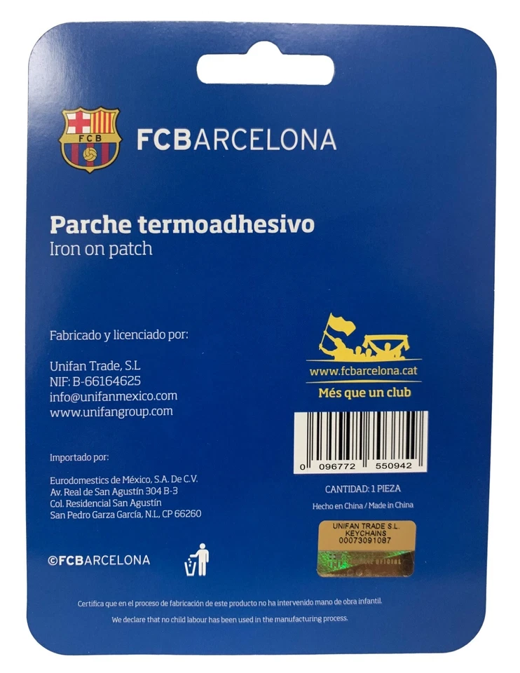 Parche de hierro Barcelona, parche bordado Barcelona con licencia (2" x 2") Foto 3 de 4