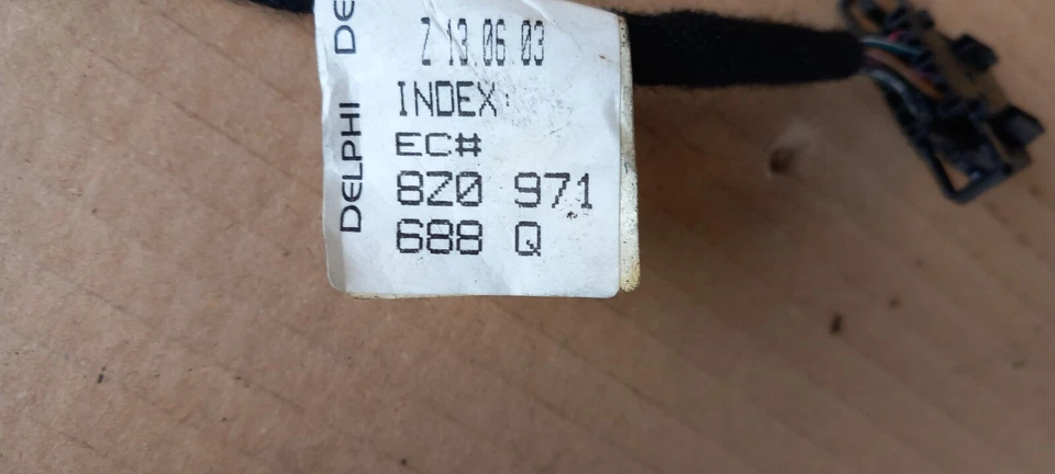 Audi A2 Cable De Puerta Cableado Parte Del Cableado 8Z0971688 Q Derecho Trasero - Imagen 3 de 4