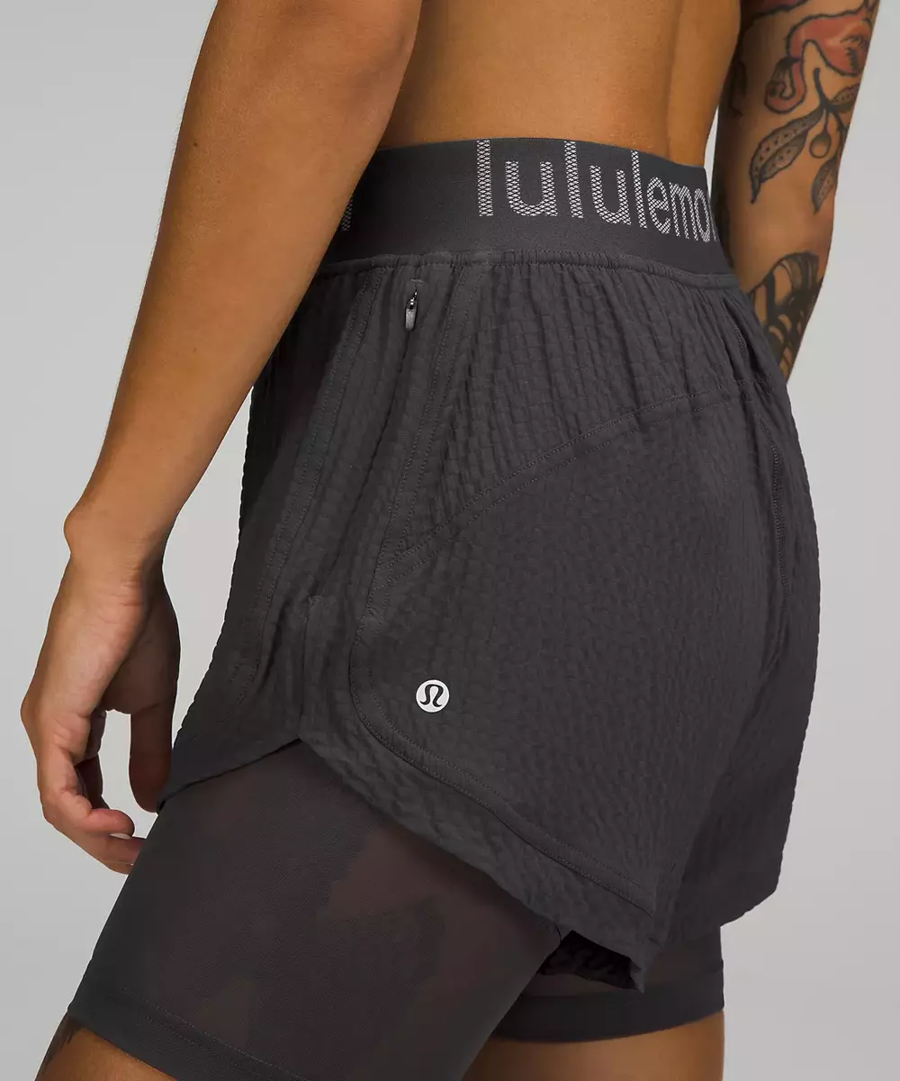 Lululemon Logo Waistband High-Rise Training Short Sz 10 NWT$79 Graphite  Grey bag