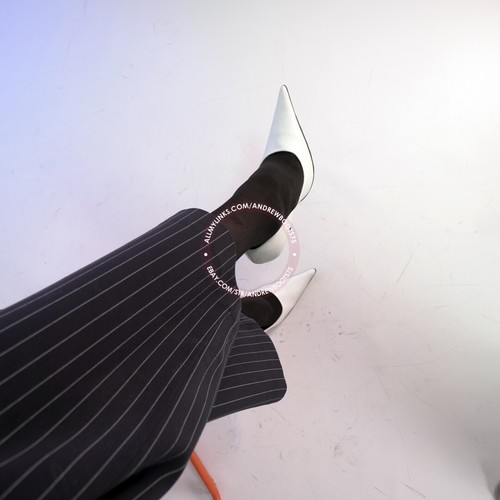 Zapatos de tacón de aguja POLIVI RU36 EU37 US6,5 punta puntiaguda cuero blanco - Imagen 15 de 21