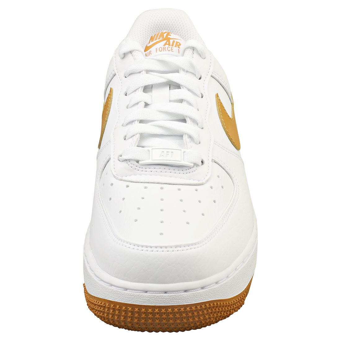 white air forces with gold outline