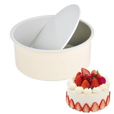 Cake Pan Removable Bottom 6 Inch Carbon Steel Round Cheesecake Tin Cream Color