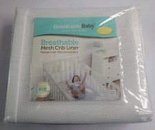 Breathable Mesh Crib Liner WHITE baby nursery new
