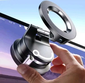 Lisen A608 Magnetic Grip Suction Cup Support de téléphone, Noir, MagSafe, Mains libres