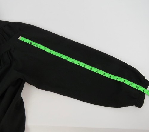 Teddi Sports 80er Jahre schwarz geraffte Reißverschluss Activewear Jacke Damengröße XL USA hergestellt - Bild 7 von 7