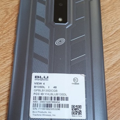 BLU View 4 B135DL Smartphone 48MP Camera Black Slate Style Model B135DL