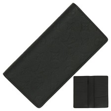 New Auth Louis Vuitton Brazza Wallet Monogram Shadow Leather M62900 Black Bifold