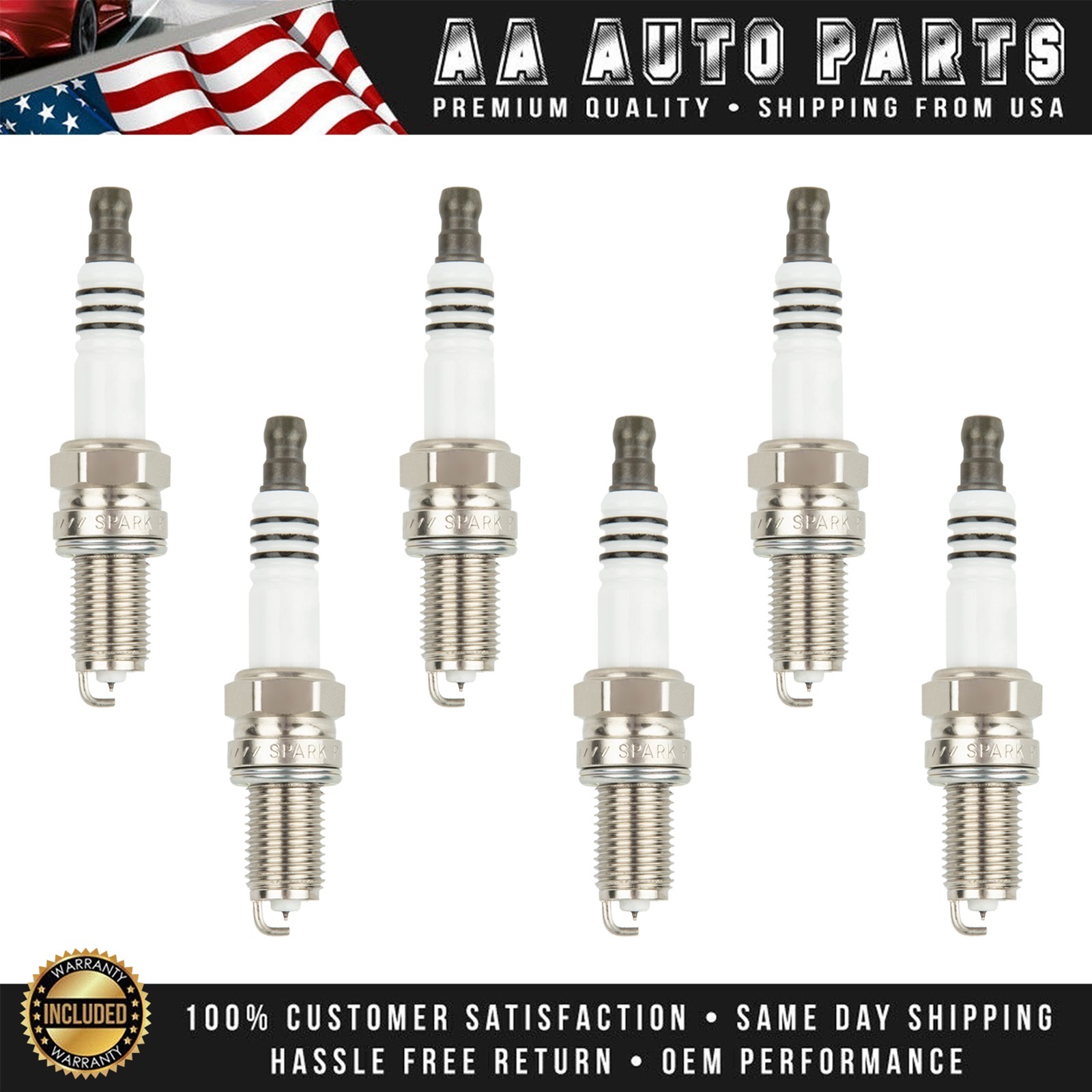 Set of 6 Iridium Spark Plugs for Audi BMW Porsche Volkswagen Replace 5308 IXU22