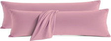 Body Pillow Pillowcase Set of 2, Brushed Microfiber 20X54 Pillow Cases, Soft, Wr