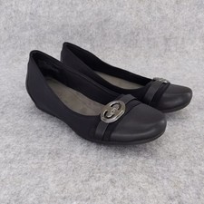 Baretraps Memory Foam Flats Comfort Buckle Detail Black Shoes Size 8M