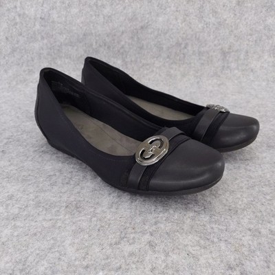Baretraps Memory Foam Flats Comfort Buckle Detail Black Shoes Size 8M