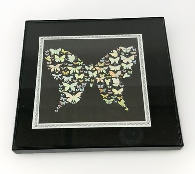 Butterfly Collage Wall Art 8 x 8 Framed Butterfly Shape Nature Decor Vintage