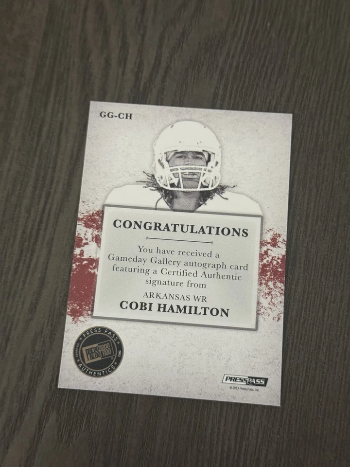 2013 Press Pass Gameday Gallery Silver /16 #GG-CH COBI HAMILTON Rookie Auto RC - Image 2 of 4