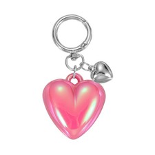 Resin Cute Heart Keychain for Women for Handbag Electroplated Rose Red
