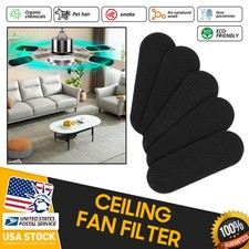 5pcs Black Ceiling Fan Filter Set Ceiling Fan Air Purifier Pads Carbon Filter