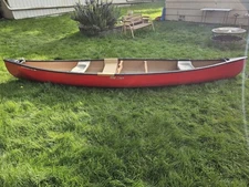 Old Town Discovery 158 Tandem Canoe Red 3 Layer Construction