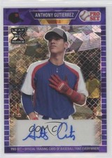 2021 Leaf Pro Set Metal 1989 Purple Crystals /15 Anthony Gutierrez Auto 0j81