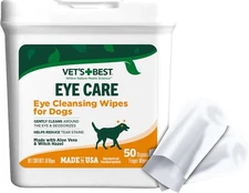 Vet's Best Eye Cleansing Wipes for Dogs, Gentle 50 Count (Pack of 1), White 