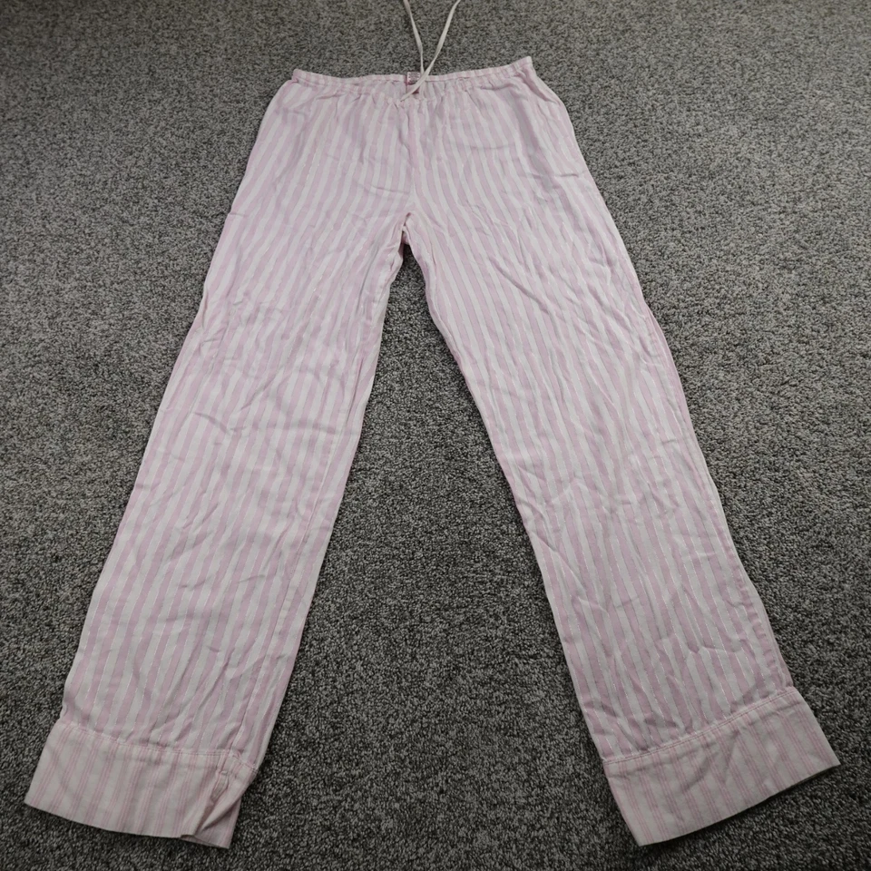 Victoria Secret пижамы комплект женщин M розовый белый рубашка на пуговицах верхний низ брюки - Изображение 2 из 4