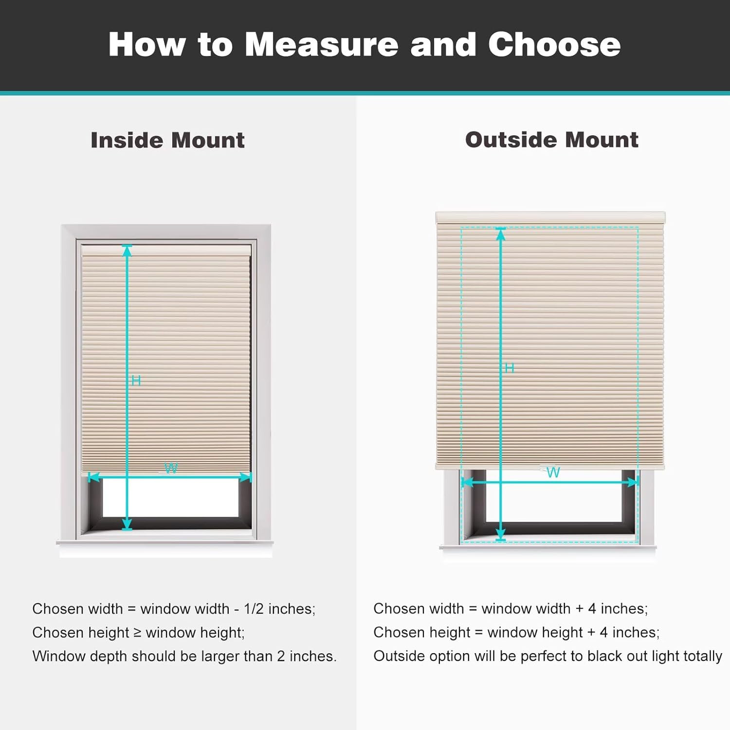 Beige Cordless Blackout Cellular Shades for Windows & French Doors 46"x72